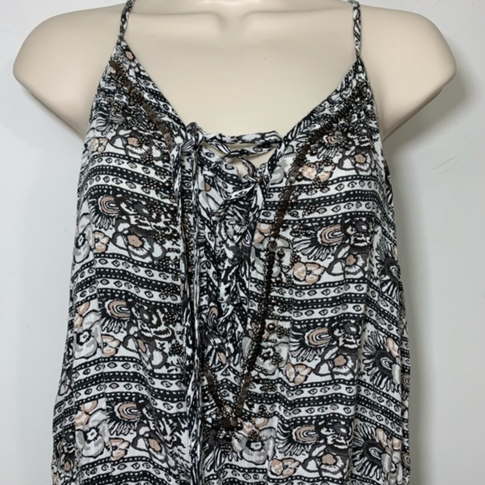 NWT American Eagle stretch beaded lace up romper - Picture 3 of 13